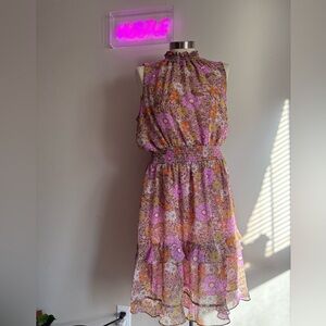 Emma & Michele Floral Maxi Dress - Pink and Orange